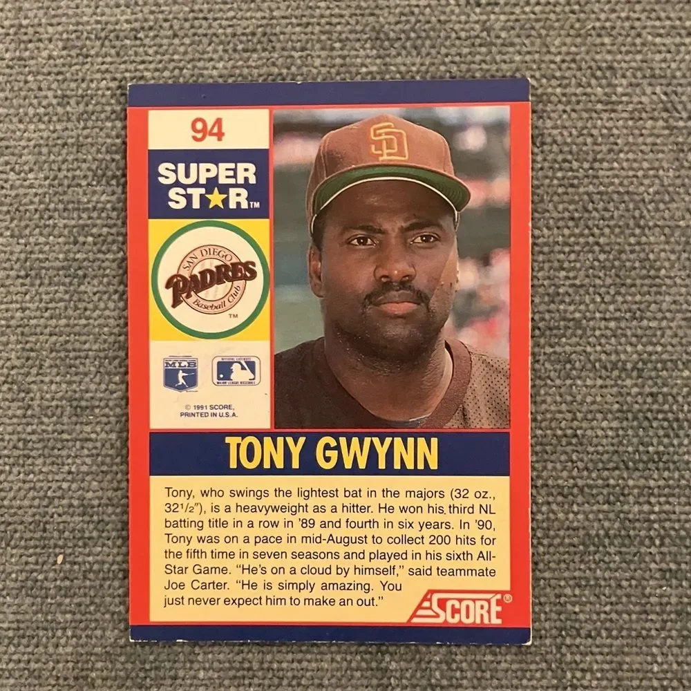 1991 Score San Diego Padres Baseball Card Trading Card